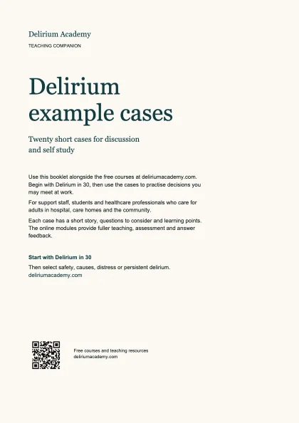 Cover of the booklet of twenty example cases.